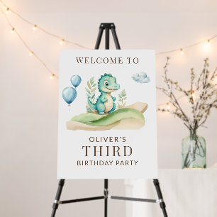 Cute Storybook Dinosaur Birthday Party Welcome Foam Board