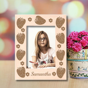 Cute strawberries and flowers engraved frames