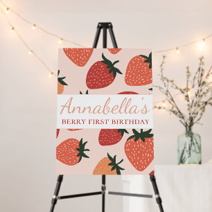 Cute Strawberries Custom Name Berry Foam Board