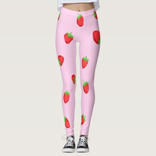 Cute Strawberries Leggings