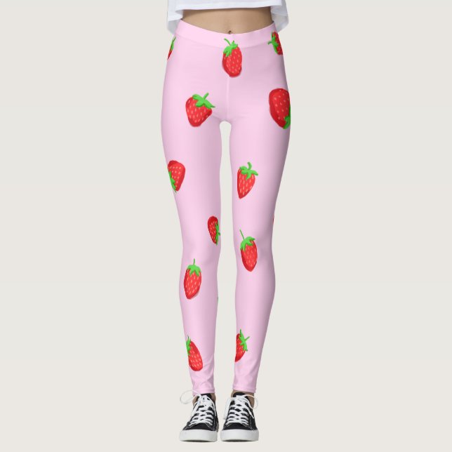 Cute Strawberries Leggings (Front)