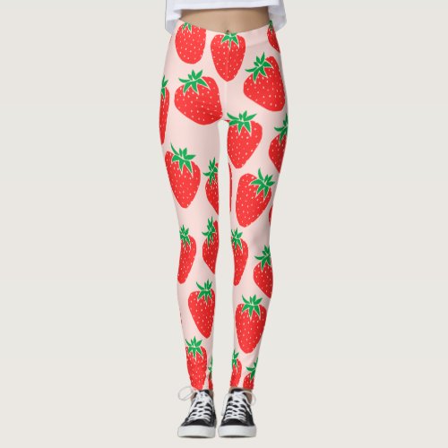 Cute Strawberries Leggings