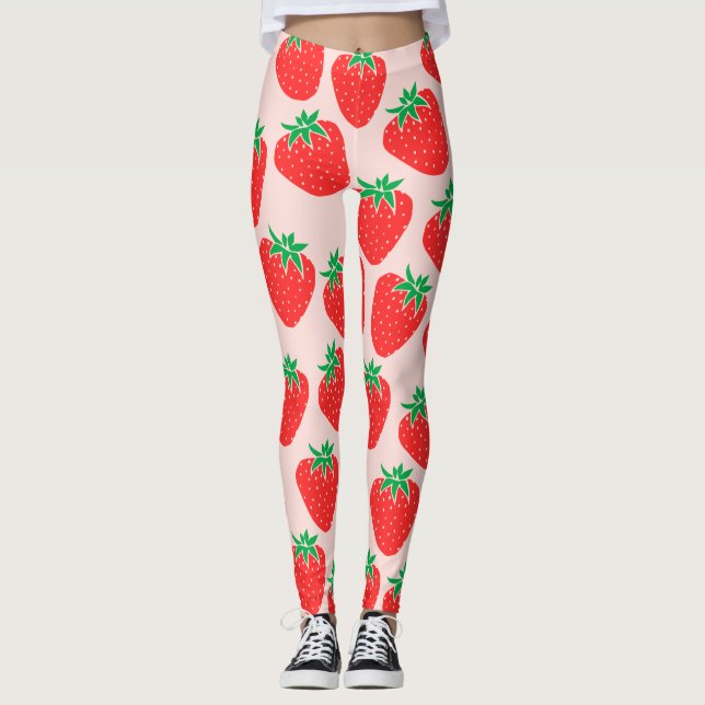 Cute Strawberries Leggings (Front)