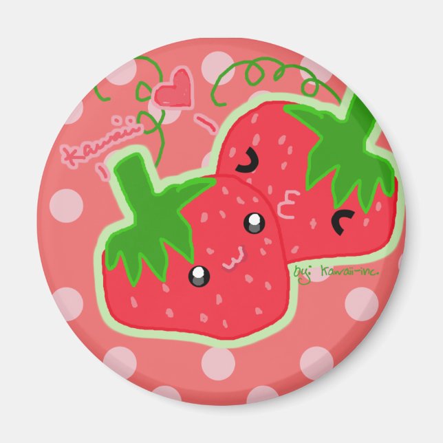 Cute strawberries magnet (Front)