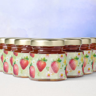 Cute strawberries rainbow birthday party honey jar favors
