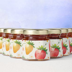 Cute strawberries rainbow birthday party honey jar favors