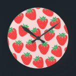 Cute Strawberries Wall Clock<br><div class="desc">Cute Strawberries Wall Clock</div>