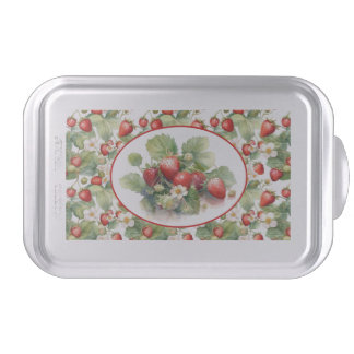 Cute Strawberries Watercolor Cake Pan