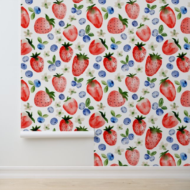 Cute Strawberry and Blueberry  Wallpaper (Application)