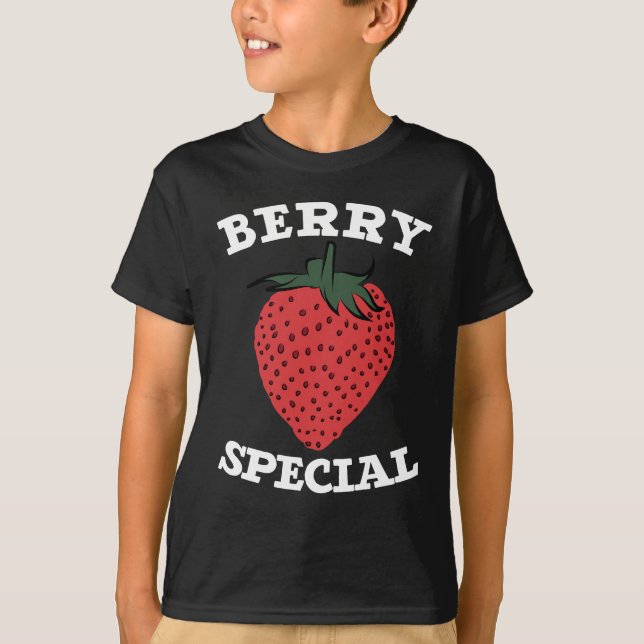 Cute Strawberry Berry Fruits Foodie T-Shirt (Front)
