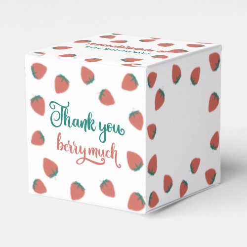 Cute Strawberry Berry Sweet Birthday Party Any Age Favor Boxes