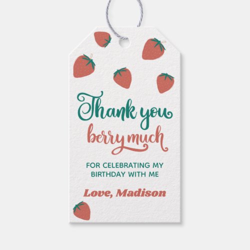 Cute Strawberry Berry Sweet Birthday Party Any Age Gift Tags