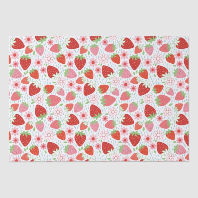 Cute Strawberry Berry Sweet  Tissue Paper (Front)