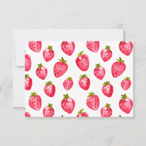 Cute Strawberry Birthday Photo Thank You Card | Zazzle