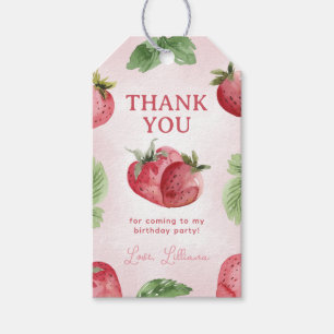 Cute Strawberry Birthday Thank You Favor Gift Tags