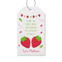 Cute Strawberry Birthday Thank You Gift Tags
