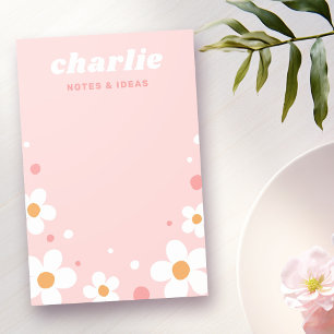 Cute strawberry blossom retro font name light pink post-it notes