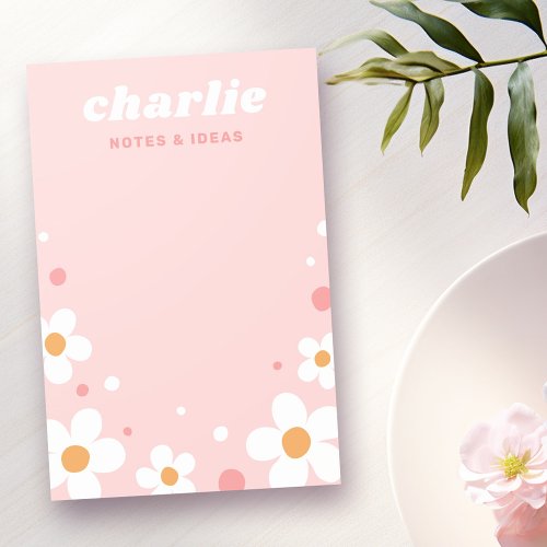 Cute strawberry blossom retro font name light pink post_it notes