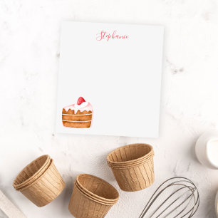 Cute Strawberry Cake Personalized Notepad