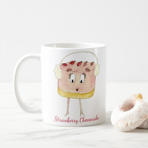 Cute Strawberry Cheesecake cartoon  Coffee Mug