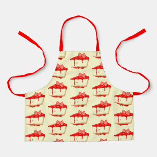 Cute strawberry cheesecake pattern kids apron