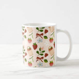 Cute Strawberry Cottagecore Seamless Pattern Coffee Mug
