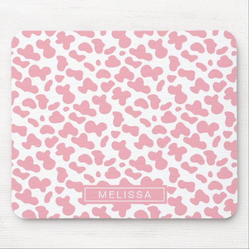 Cute Strawberry Cow Spots Pattern  Name Mouse Pad