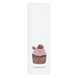Cute Strawberry Cupcake  In Watercolor  Ruler