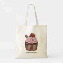 Cute Strawberry Cupcake In Watercolor