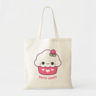 Cute Strawberry Cupcake Tote Bag