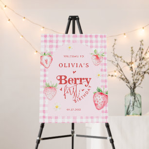 Cute Strawberry Daisy Berry First Photo Brithday Foam Board