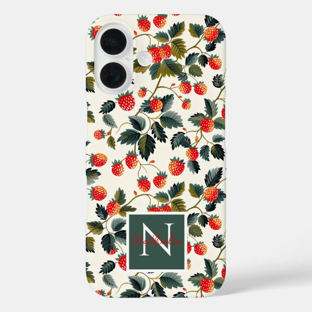 Cute Strawberry Design with custom Name   Case-Mate iPhone Case (Back)