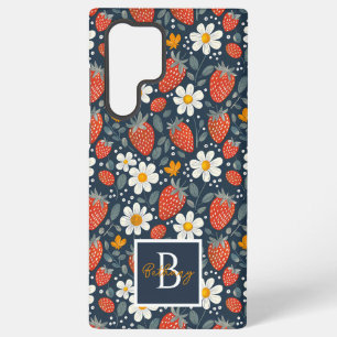 Cute Strawberry Design with custom Name   Samsung Galaxy S22 Ultra Case