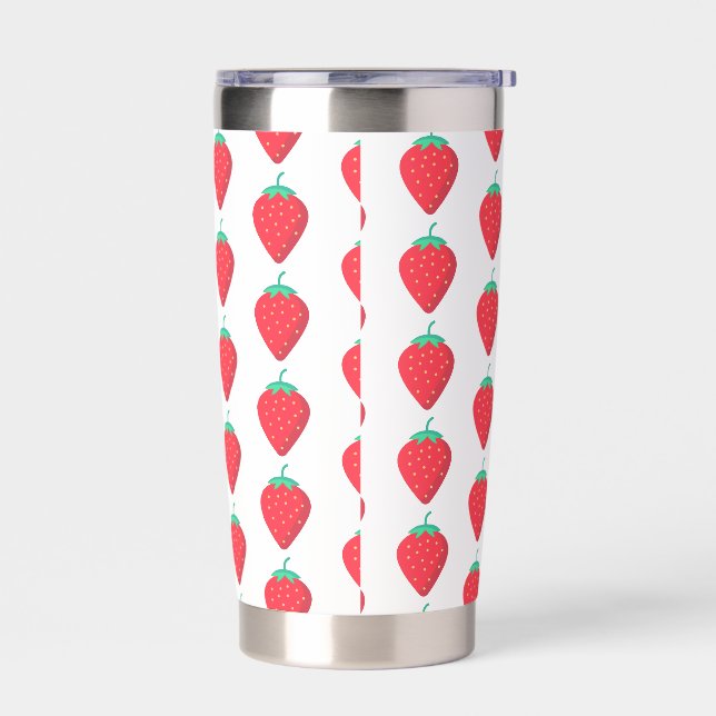 Cute Strawberry Drinkware Aesthetic Pattern Insulated Tumbler (Left)