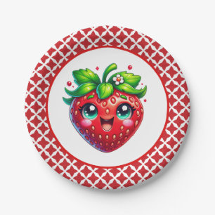 Cute strawberry Festival party Paper Plates