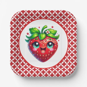 Cute strawberry Festival party Paper Plates