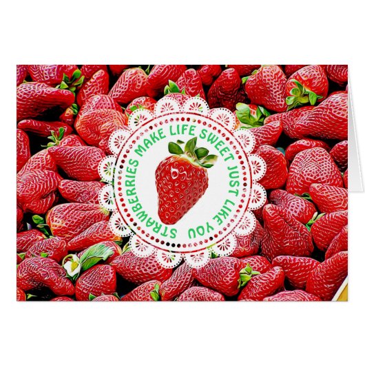 Cute Strawberry Friendship Card (Front Horizontal)
