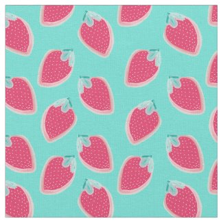 Cute Strawberry Fruit Pattern Fabric