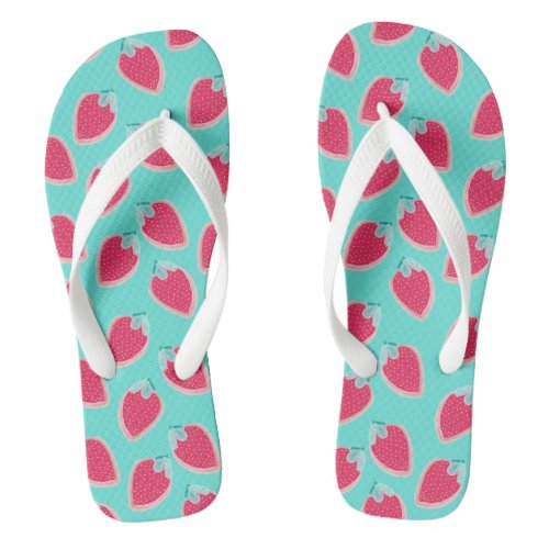 Cute Strawberry Fruit Pattern Flip Flops