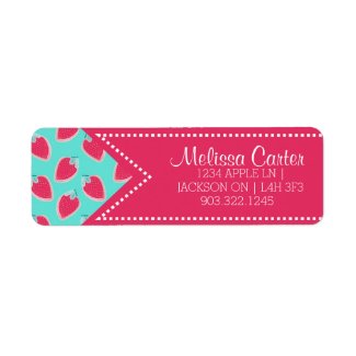 Cute Strawberry Fruit Pattern Name & Address Label