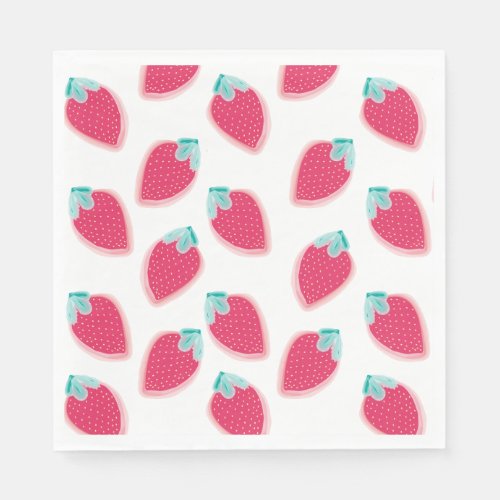 Cute Strawberry Fruit Pattern Paper Napkins