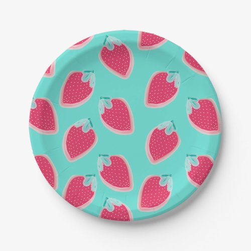 Cute Strawberry Fruit Pattern Paper Plates