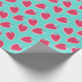Cute Strawberry Fruit Pattern Wrapping Paper