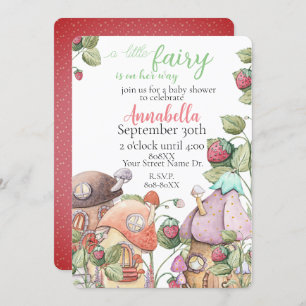Cute Strawberry Garden Fairy Houses Invitation