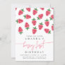 Cute Strawberry Girl Berry First Birthday Party  Invitation