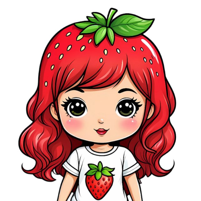 Cute Strawberry Girl Kawaii Art T-Shirt (Creator Uploaded)