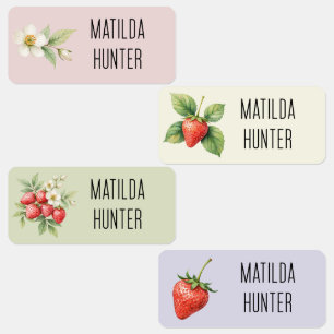 Cute strawberry girl name clothing labels