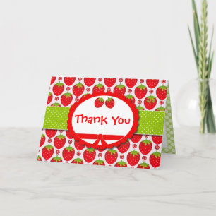 Cute Strawberry Girly & Personalized Thank You