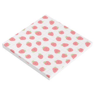 Cute Strawberry Grid Throw Pillow Gallery Wrap