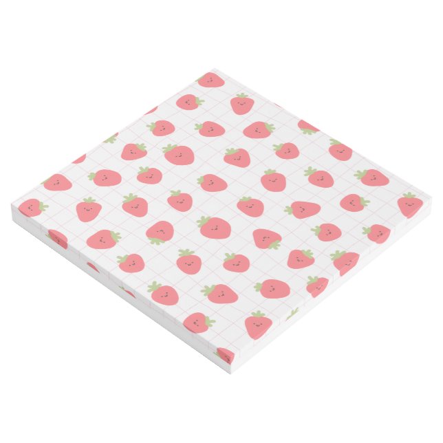 Cute Strawberry Grid Throw Pillow Gallery Wrap (3/4)